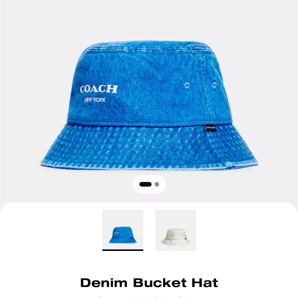 New! Coach New York Bucket Hat Denim